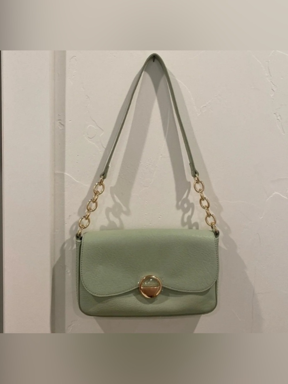 LC Lauren Conrad Mint Green Shoulder Bag with Gold Hardware